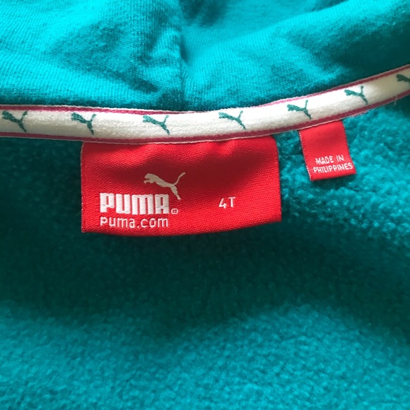 Girls 4T Blue and Pink Puma Sweater - Picture 4 of 4